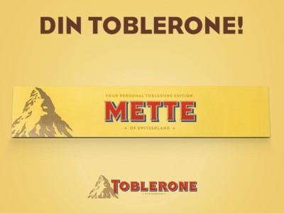 Toblerone chokolade med navn
